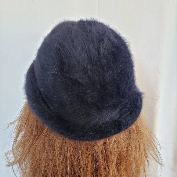 ANDRE CANADIAN HAT Angora wool blend Navy blue - Picture 2 of 7